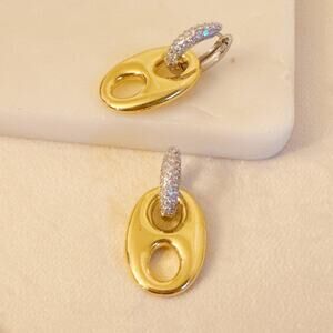 Glam Pave Equestrian Western Horse Bit Drop Earrings